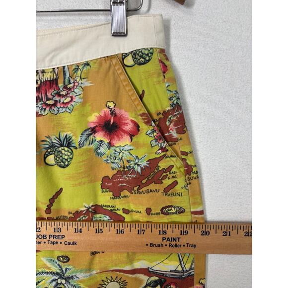 VTG Old Navy Mini Skirt Multicolor Tropical Print 100% Cotton Pockets Beach Boho - Picture 9 of 14